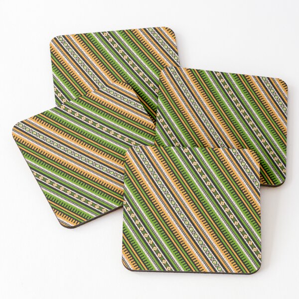 Item preview, Diagonal Green & Yellow Theme Arabian Sadu Weaving Middle Eastern Traditional Rug Texture by Craitza designed and sold by House of Sadu by Craitza.