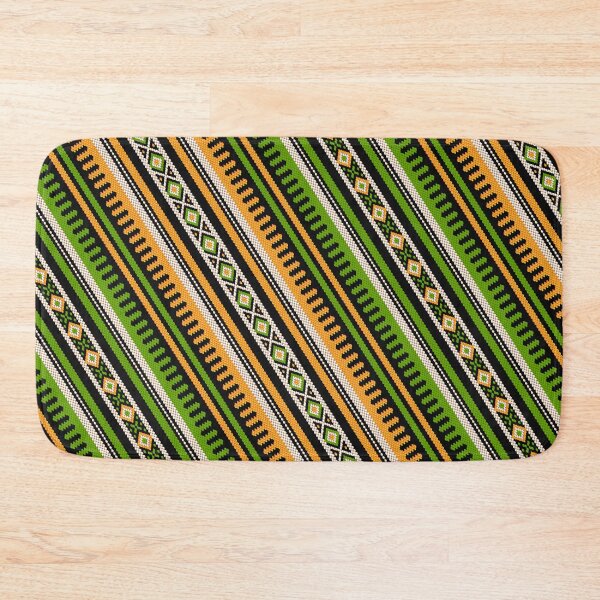 Item preview, Diagonal Green & Yellow Theme Arabian Sadu Weaving Middle Eastern Traditional Rug Texture by Craitza designed and sold by House of Sadu by Craitza.