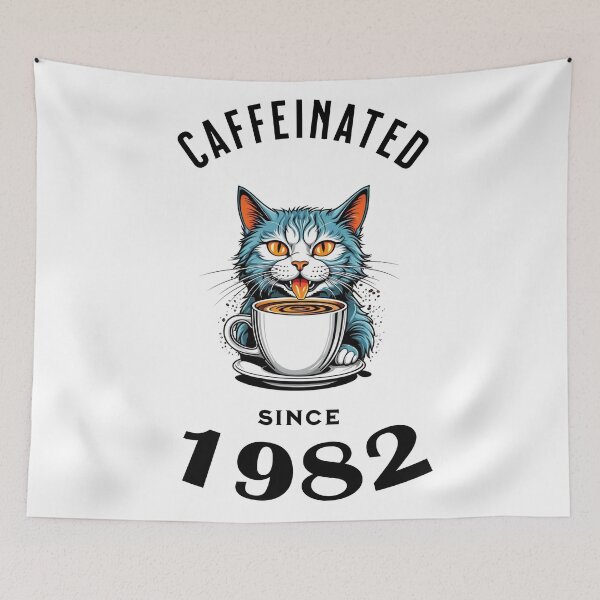 Item preview, Cat Caffeinated Since 1982 designed and sold by LegendaryDesigns.