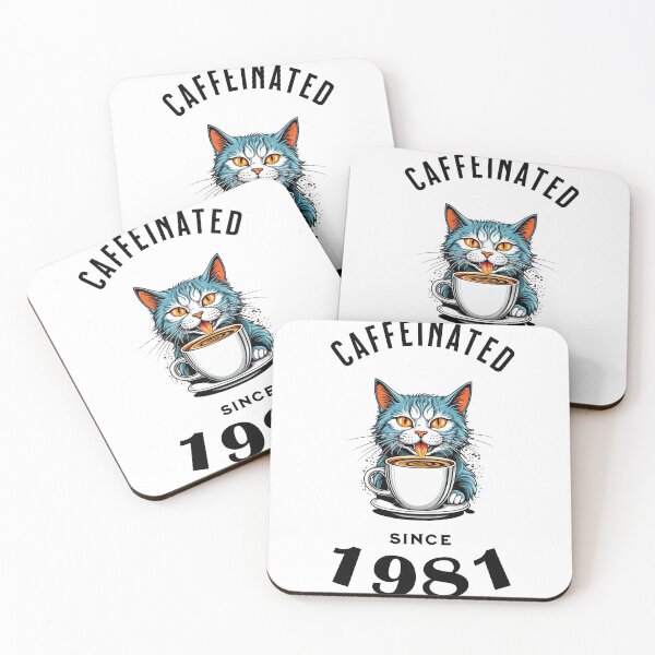 Item preview, Cat Caffeinated Since 1981 designed and sold by LegendaryDesigns.