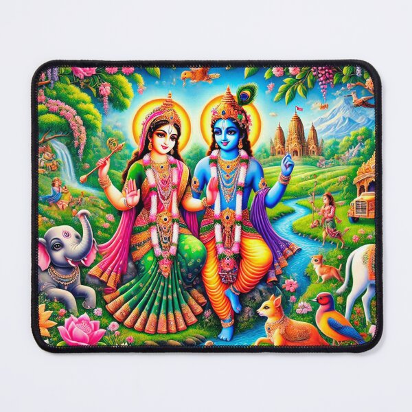 Item preview, Kanha and Radha: Divine Love with Peacock and Flute designed and sold by myabstractart _RB.