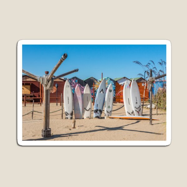 Windsurfing Boards Resting in the Sand at Vasto, Italy Beach Magnet