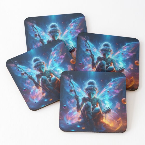 Item preview, AI generated pixy holding blue fire, dystopian fantasy designed and sold by AI-this-is-AI.