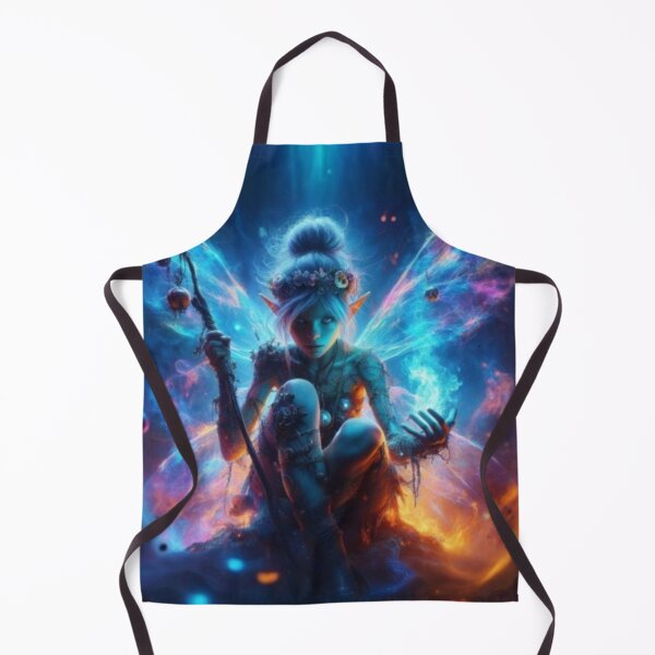 Item preview, AI generated pixy holding blue fire, dystopian fantasy designed and sold by AI-this-is-AI.