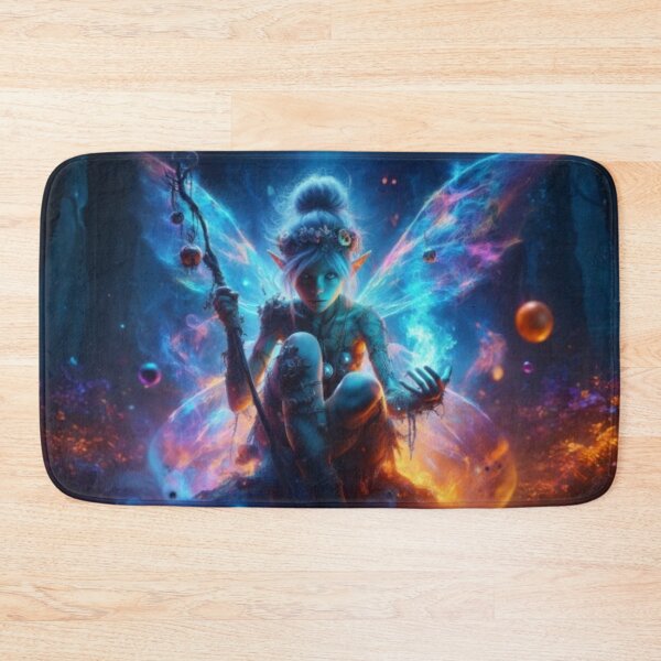 Item preview, AI generated pixy holding blue fire, dystopian fantasy designed and sold by AI-this-is-AI.