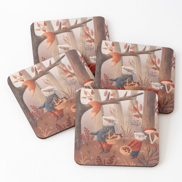 Item preview, Cute badges picking mushrooms in the forest designed and sold by volhakaliaha.