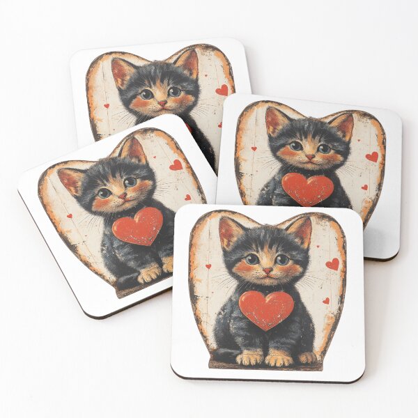 Item preview, Vintage retro cat valentine designed and sold by MendaciousMina.