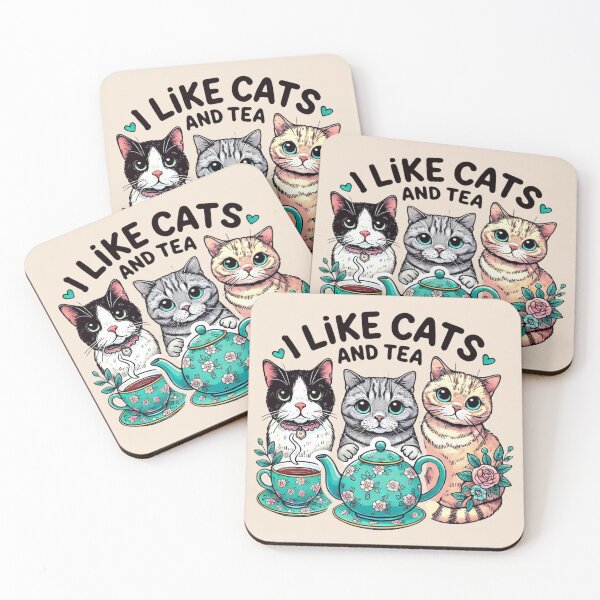Item preview, I Like Cats and Tea designed and sold by Myra365Art.