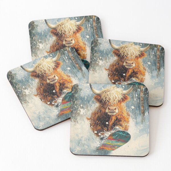 Item preview, Highland Cow Snowboard Winter Sports Winter Snow designed and sold by ArtHouseNiklas.