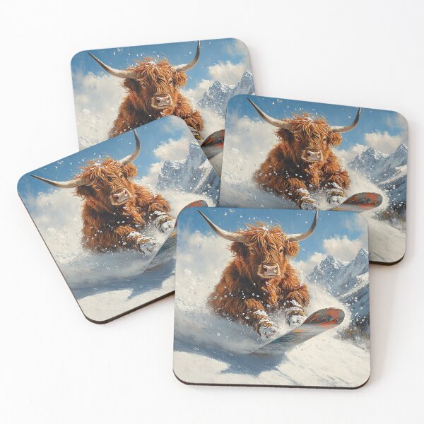 Item preview, Highland Cow Snowboard Winter Sports Winter Snow designed and sold by ArtHouseNiklas.