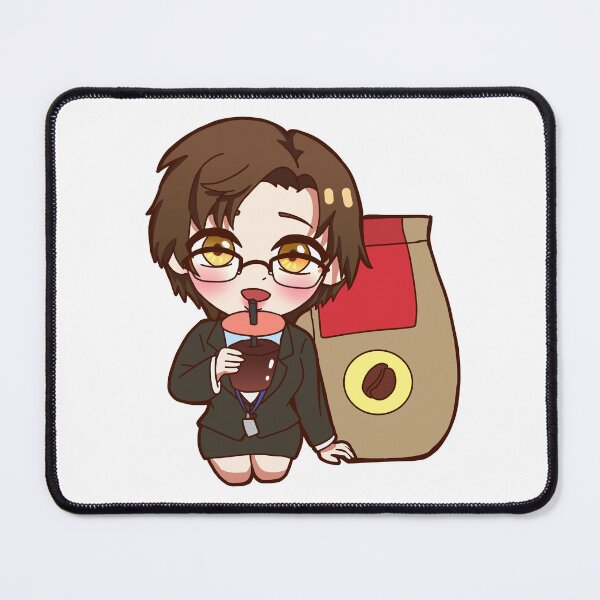 Item preview, Mystic Messenger - Jaehee Coffee Otome Game Chibi  designed and sold by IntrovertMochi.