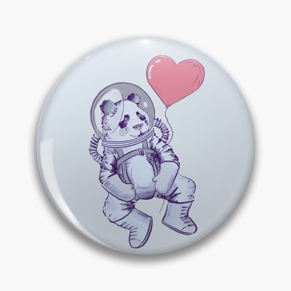 Item preview, Cute Panda astronaut in space with heart shaped balloon designed and sold by Matoforma.