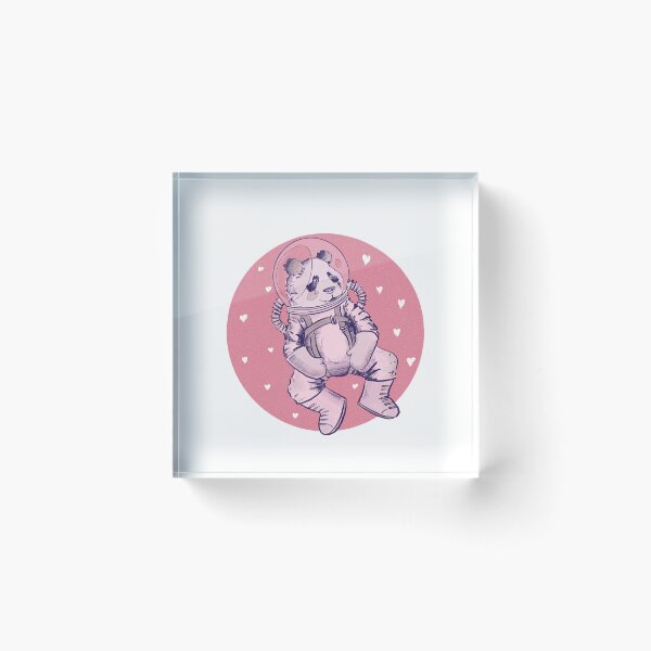 Item preview, Cute Panda astronaut in space with heart shaped background designed and sold by Matoforma.