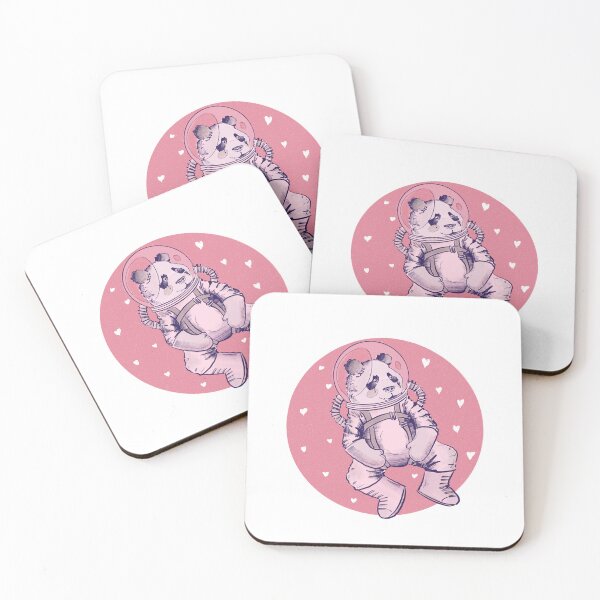 Item preview, Cute Panda astronaut in space with heart shaped background designed and sold by Matoforma.
