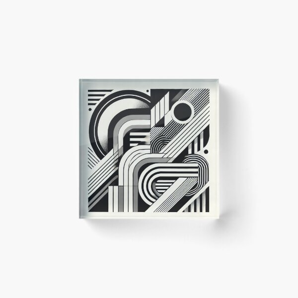 Item preview, Black and white artwork inspired by geometric shapes and line patterns designed and sold by Sigtrix.