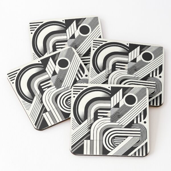 Item preview, Black and white artwork inspired by geometric shapes and line patterns designed and sold by Sigtrix.