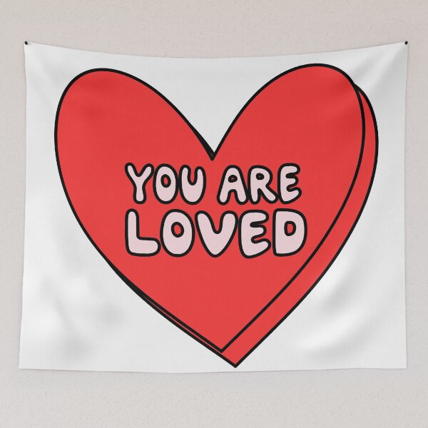 Item preview, you are loved - red heart valentines day quote candy - love core quotes designed and sold by Aesthetic Crew.