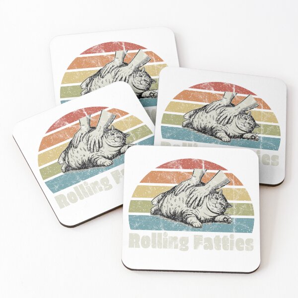Item preview, Cat Rolling Fatties Classic Vintage Distressed Sunset designed and sold by revthreadsshop.