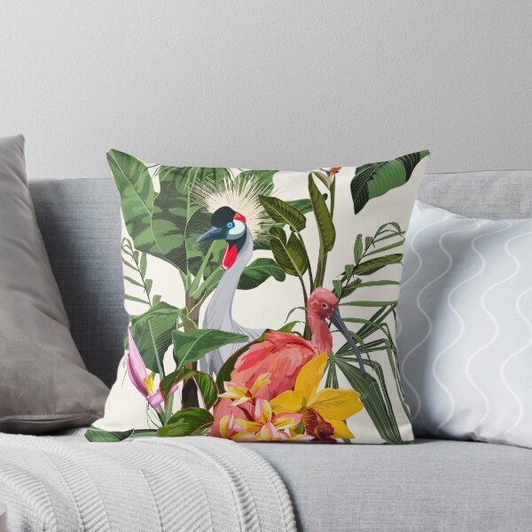 Item preview, Birds Scarlet Ibis and crane bird in the thickets of a flowering rainforest. designed and sold by MatyKotiv.