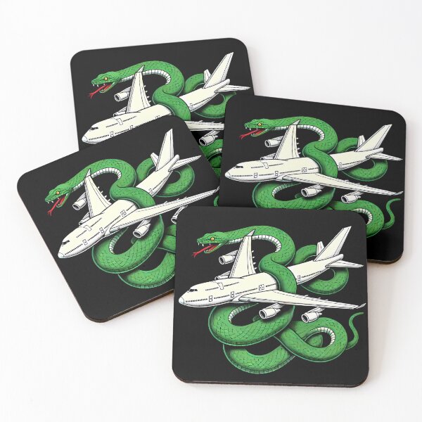 Item preview, Green Snake And White Plane designed and sold by Funny Vintage Stickers And T-Shirts.