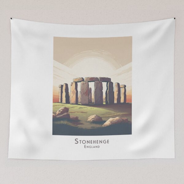 Item preview, Vintage Retro Stonehenge in Soft Sunlight – Magical Illustration of England designed and sold by pod24.