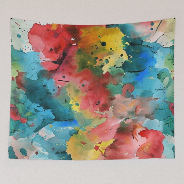 Item preview, Lively watercolor abstract with splashes of color designed and sold by Sigtrix.