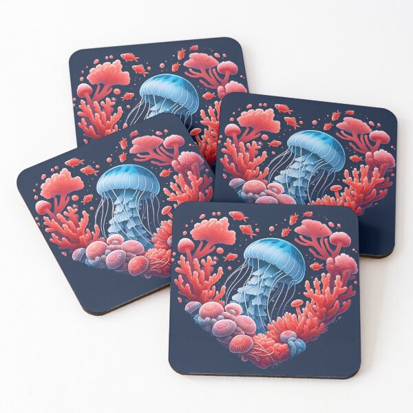 Item preview, Jellyfish Heart Coral Reef Design designed and sold by EcoArtShop.