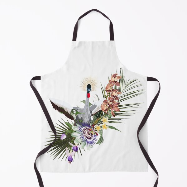Item preview, Tropical bouquet with exotic Crane bird and green leaves, palms and flowers. designed and sold by MatyKotiv.