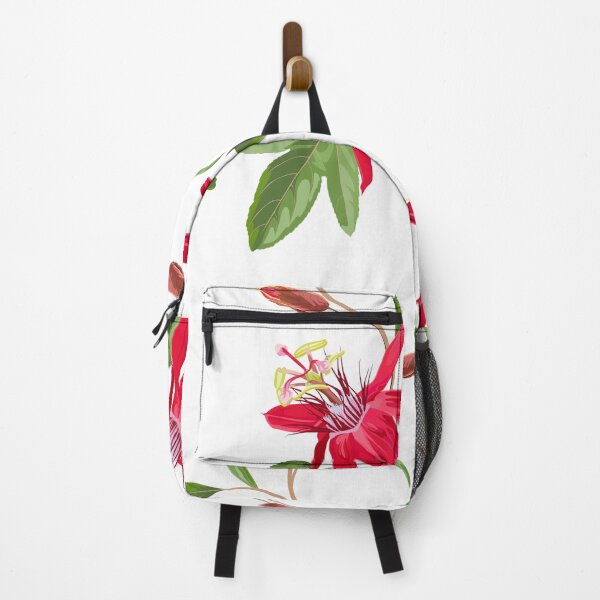 Item preview, Red Passion flower seamless pattern, buds and leaves on white background. designed and sold by MatyKotiv.