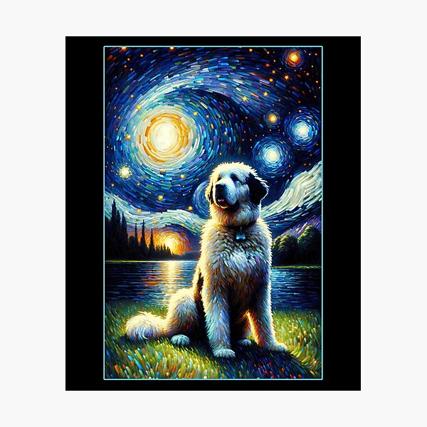 Item preview, Surreal Starry Night Akbash Dog Lover designed and sold by Kimberley King Art  King Art.