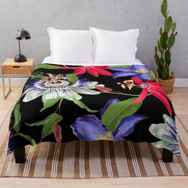 Item preview, Red, violet Passion flower seamless pattern, buds and leaf. designed and sold by MatyKotiv.