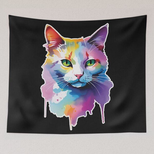 Item preview, Watercolor Cat With Drips designed and sold by trobby-inc.