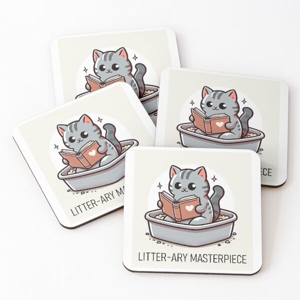 Item preview, Litter-ary Masterpiece: Cute and Funny Cat Design designed and sold by MIDesign.