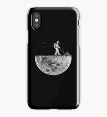 Astronaut mowing the moon iPhone Case