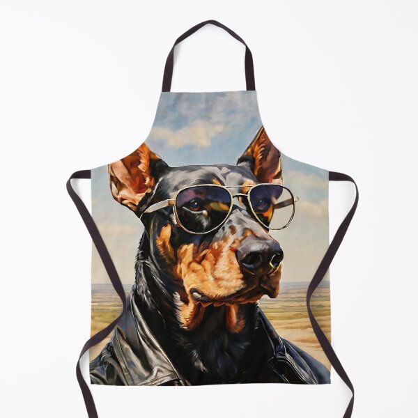 Item preview, Vintage Dog Art: Doberman Stud with Sunglasses Portrait | Animal Art | Oil Painting | Animal Portrait designed and sold by UnhingedBird.