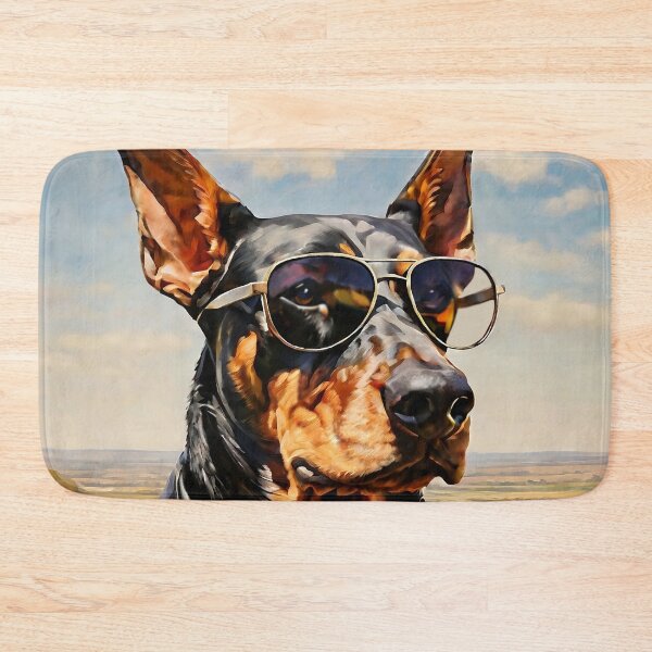 Item preview, Vintage Dog Art: Doberman Stud with Sunglasses Portrait | Animal Art | Oil Painting | Animal Portrait designed and sold by UnhingedBird.