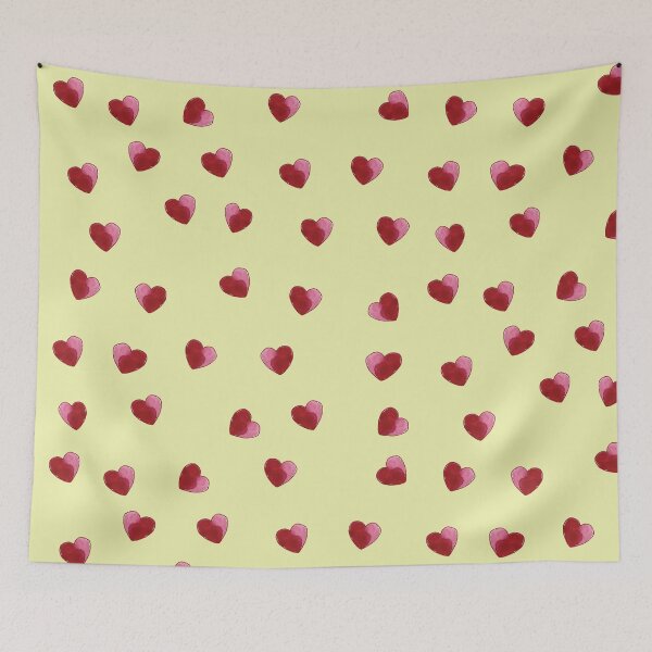 Item preview, Red Valentine Heart-yellow pattern 18 designed and sold by StudioViArt.