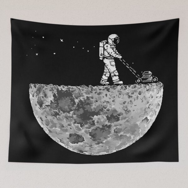 Item preview, Astronaut mowing the moon designed and sold by Skylar Devlin Cruz.