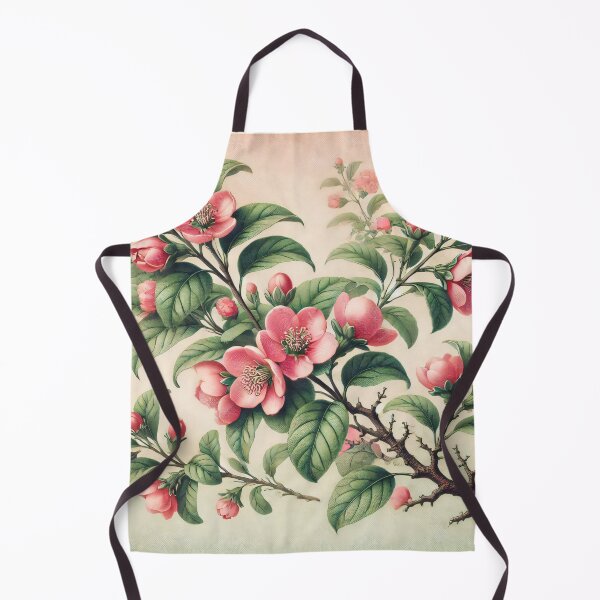 Item preview, Botanical - Elegant Japanese Quince Pink Blossom Botanical Art by heidiannemorris designed and sold by FOLK ART FUSION by heidiannemorris.