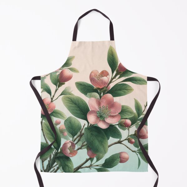 Item preview, Botanical - Elegant Japanese Quince Pink Blossom Botanical Art by heidiannemorris designed and sold by FOLK ART FUSION by heidiannemorris.