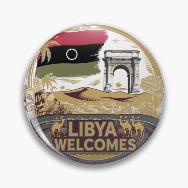 Item preview, Libya Welcomes Flag Map Tripoli, Benghazi, Sahara desert designed and sold by AnimalsDH305.