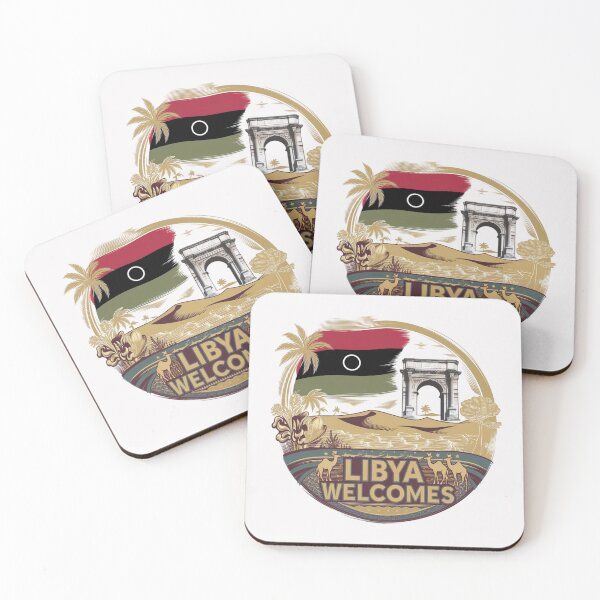 Item preview, Libya Welcomes Flag Map Tripoli, Benghazi, Sahara desert designed and sold by AnimalsDH305.
