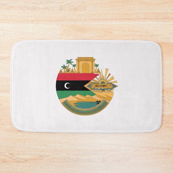 Item preview, Libya Welcomes Flag Map Tripoli, Benghazi, Sahara desert designed and sold by AnimalsDH305.