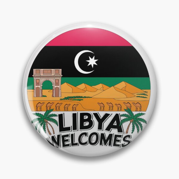 Item preview, Libya Welcomes Flag Map Tripoli, Benghazi, Sahara desert designed and sold by AnimalsDH305.