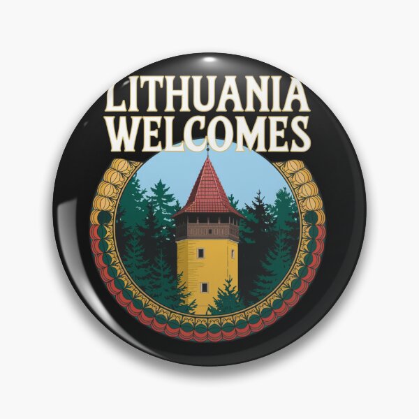Item preview, Lithuania Welcomes Flag Map Vilnius, Trakai Island  designed and sold by AnimalsDH305.