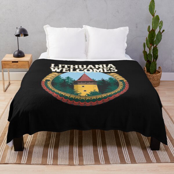 Item preview, Lithuania Welcomes Flag Map Vilnius, Trakai Island designed and sold by AnimalsDH305.