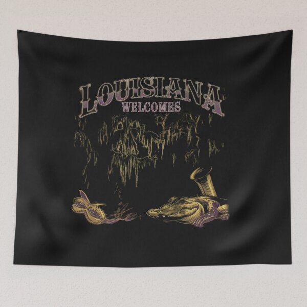 Item preview, Louisiana Welcomes Flag Map New Orleans,  designed and sold by AnimalsDH305.