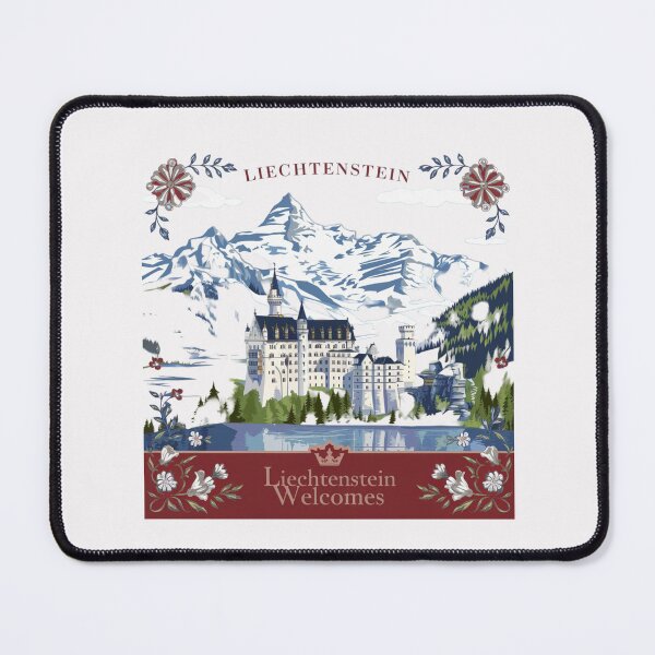 Item preview, Liechtenstein Welcomes Flag Map Vaduz, Alps designed and sold by AnimalsDH305.