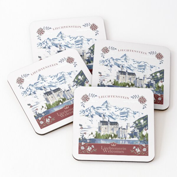 Item preview, Liechtenstein Welcomes Flag Map Vaduz, Alps designed and sold by AnimalsDH305.