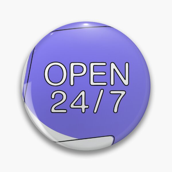Item preview, Minimalist Purple Speech Bubble with Open 24 or 7 Text Design designed and sold by Creative88Art.